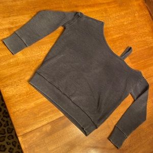 Cutout shoulder sweatshirt in greyish blue Aero brand xs